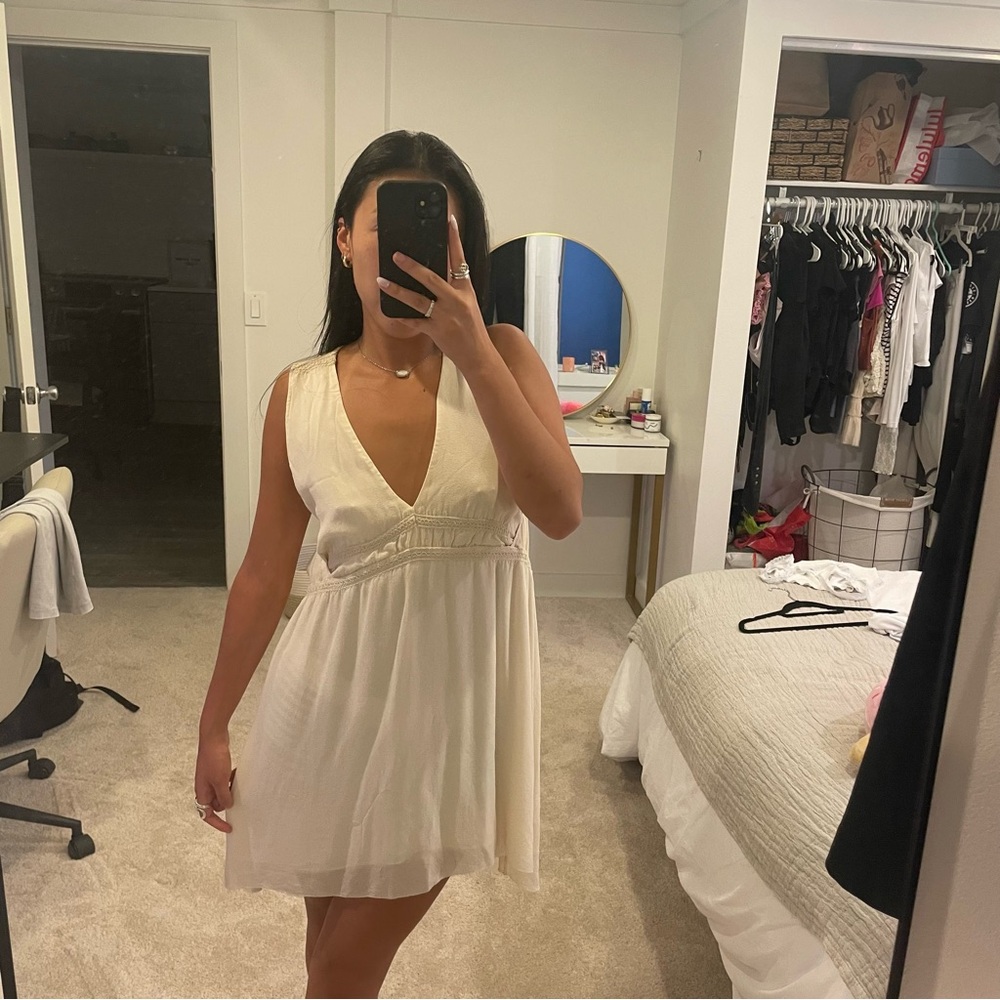 WILFRED: cream dress